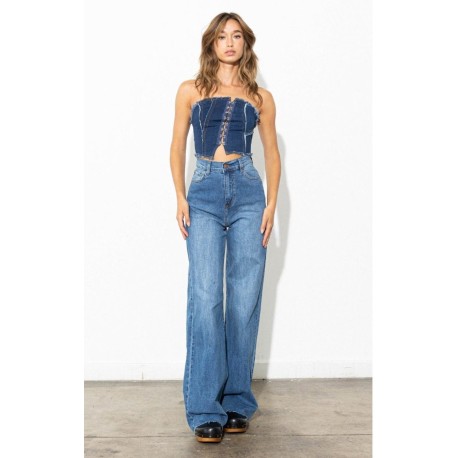 jeans ancho cintura alta